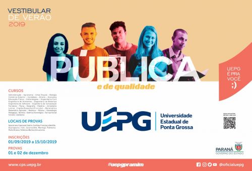 Datas do Vestibular de Verão UEPG 2019