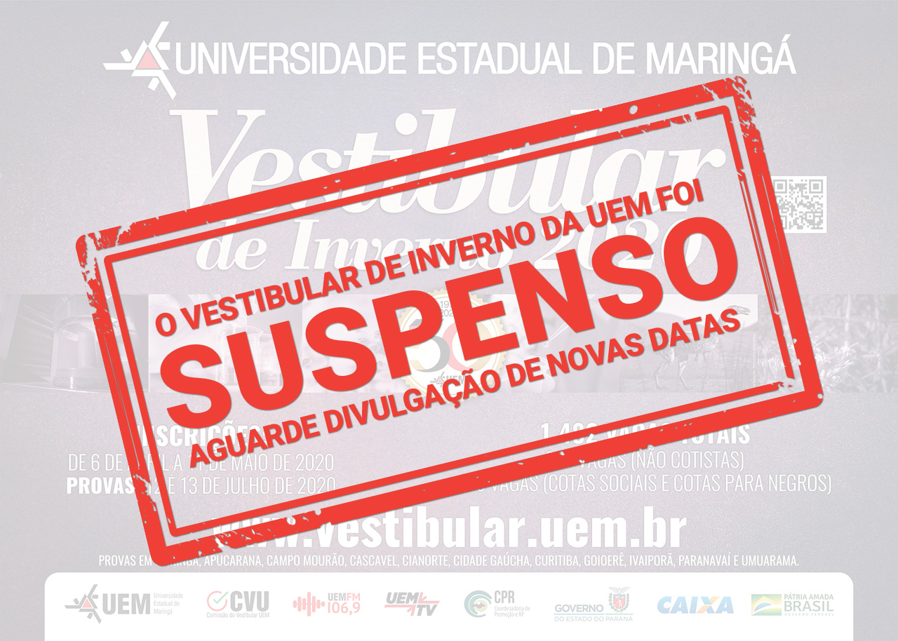 Vestibular de Inverno UEM 2020 está suspenso