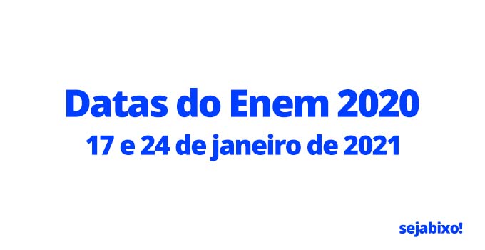 datas do enem 2020