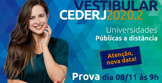 Vestibular Cederj 2020.2 remarca prova para 8 de novembro