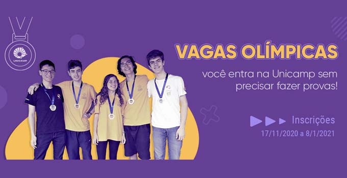 Unicamp divulga vagas e o Edital das Vagas Olímpicas 2021