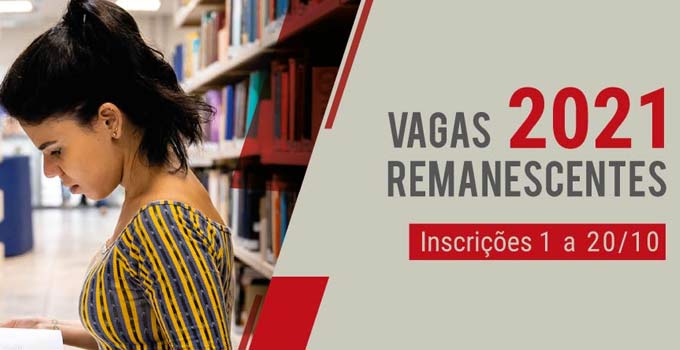 Estão abertas as inscrições para o Processo Seletivo Aberto para as Vagas Remanescentes 2021 na Unicamp. São oferecidas 505 vagas.