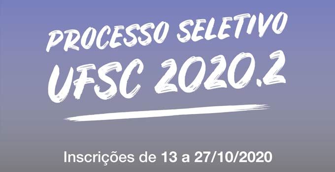 Inscrições abertas para o Vestibular 2020.2 da UFSC