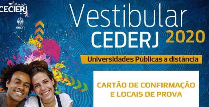 Cartão de Confirmação - Vestibular Cederj 2020.2