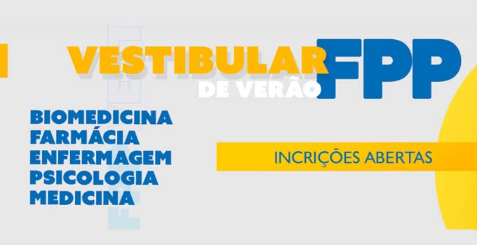 Vestibular FPP 2021 está com as inscrições abertas