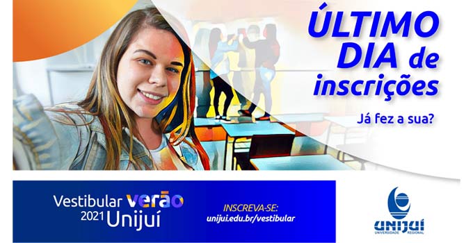 Vestibular UNIJUÍ 2021 encerra inscrições hoje (30/11)