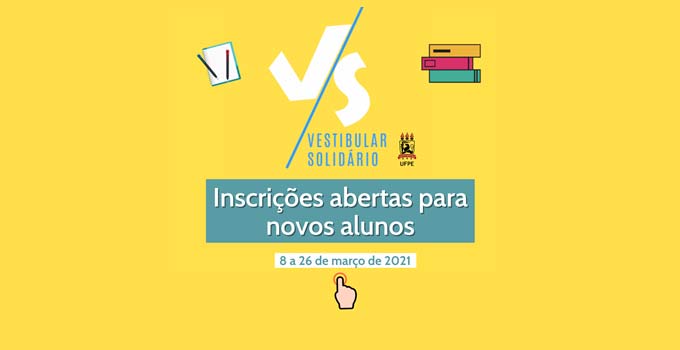 Inscrições abertas para o Pré-Vestibular Solidário da UFPE