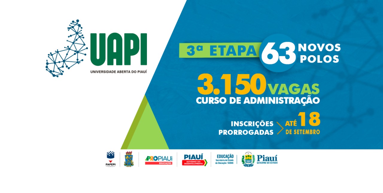 Universidade Aberta do Piauí (UAPI): Vestibular é prorrogado até 18 de setembro