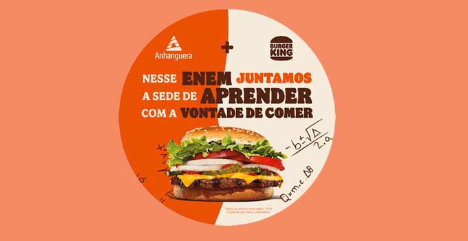 Anhanguera e Burger King vão oferecer cupons de descontos a candidatos do Enem