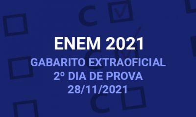 Gabarito extraoficial e correção - 2º dia - Enem 2021 - Prova 28/11/21