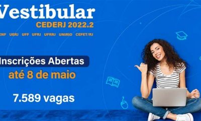 Vestibular Cederj 2022.2: inscrições abertas com oferta de mais de sete mil vagas