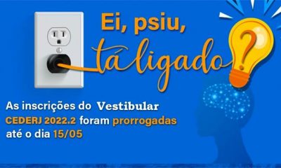 Vestibular Cederj 2022.2 tem inscrições prorrogadas até 15/5