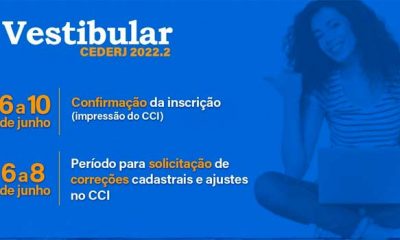 Cartão de Confirmação - Vestibular Cederj 2022/2