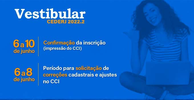 Cartão de Confirmação - Vestibular Cederj 2022/2